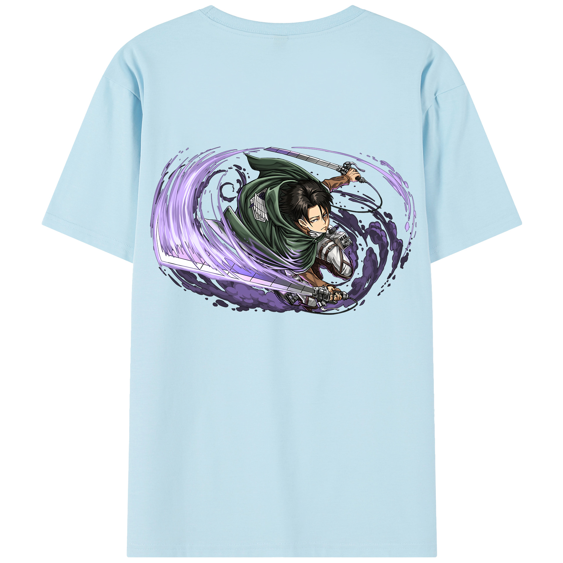 （画像用） 進撃の巨人 リヴァイ·アッカーマン Attack on Titan Levi Ackerman 綿100％半袖Tシャツ（背面プリント）